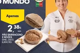 Oferta de Pão Sarraceno E Nozes por 2,38€ em Continente Bom dia