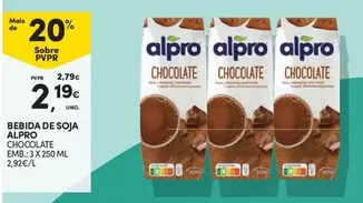 Oferta de Alpro - Bebida De Soja por 2,19€ em Continente Bom dia