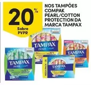 Oferta de Tampax - Nos Tampões Compak Pearl/Cotton Protection Da Marcaem Continente Bom dia