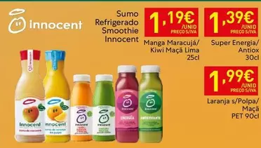 Oferta de Kiwi - Sumo Refrigerado Smoothie Innocent por 1,19€ em Recheio