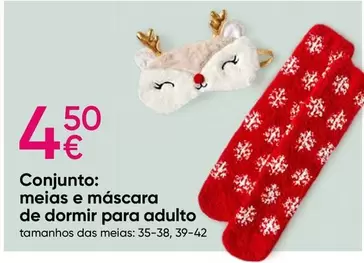 Oferta de Meias E Mascara De Dormir Para Adulto por 4,5€ em Pepco