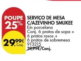 Oferta de Smukee - Service De Mesa C/Azevinho por 29,99€ em Pingo Doce