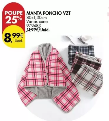 Oferta de Manta Poncho VZT por 8,99€ em Pingo Doce