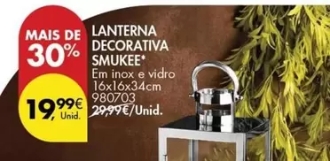 Oferta de Lanterna Decorativa Smukee por 19,99€ em Pingo Doce