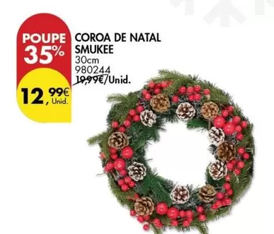 Oferta de Smukee - Coroa De Natal por 12,99€ em Pingo Doce