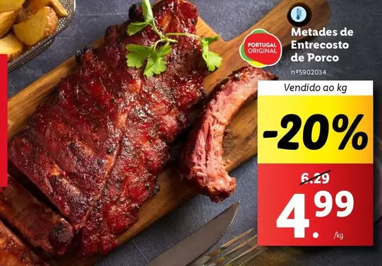 Oferta de Portugal - Metades De Entrecosto De Porco por 4,99€ em Lidl