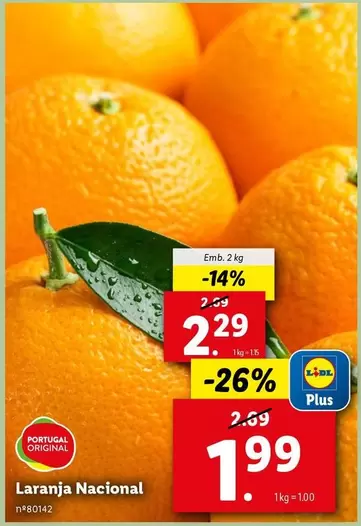 Oferta de Laranja Nacional por 1,99€ em Lidl