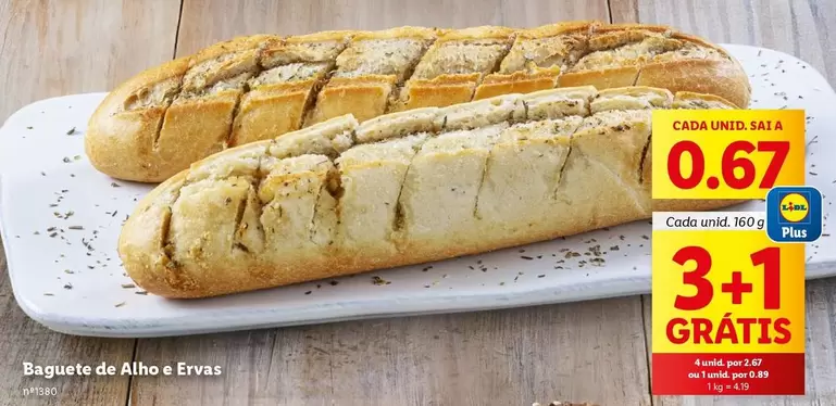 Oferta de Baguette De Alho E Evas por 0,67€ em Lidl