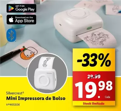 Oferta de Mini -  Impressora De Bolso por 19,98€ em Lidl