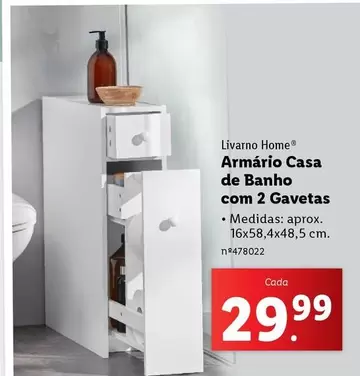 Oferta de .Com - Armario Casa De Banho Com 2 Gavetas por 29,99€ em Lidl