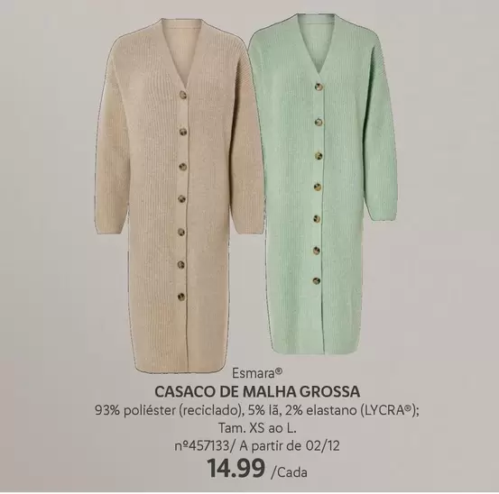 Oferta de A+ - Casaco De Malha Grossa por 14,99€ em Lidl