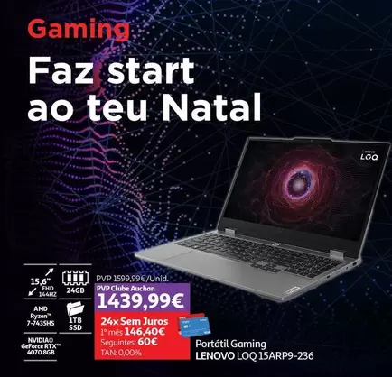 Oferta de Lenovo - Portátil Gaming LOQ 15ARP9-236 por 1599,99€ em Auchan