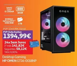 Oferta de HP - Desktop Gaming Omen GT16-0018NP por 1549,99€ em Auchan