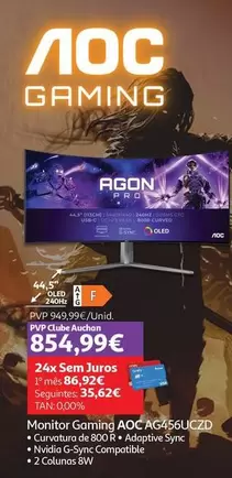 Oferta de AOC - Monitor Gaming AG456UCZD  por 949,99€ em Auchan