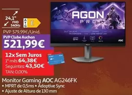 Oferta de AOC - Monitor Gaming AG246FK  por 579,99€ em Auchan