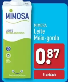 Oferta de Mimosa - Leite por 0,87€ em Aldi