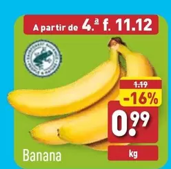 Oferta de Banana por 0,99€ em Aldi