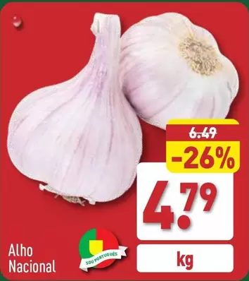 Oferta de Alho Nacional por 4,79€ em Aldi