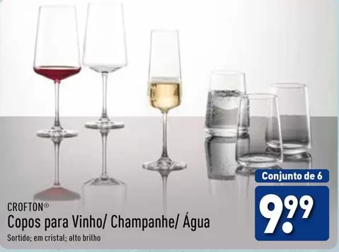 Oferta de Crofton - Copos Para Vinho/Champanhe/Água por 9,99€ em Aldi