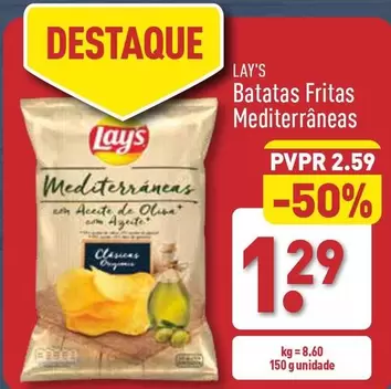 Oferta de Lay's - Batatas Fritas Mediterrâneas  por 1,29€ em Aldi