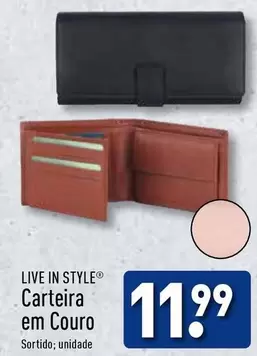 Oferta de Live In Style - Carteira Em Couro por 11,99€ em Aldi