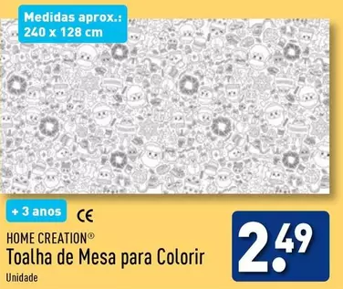 Oferta de Home Creation - Toalha De Mesa Para Colorir por 2,49€ em Aldi