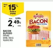 Oferta de Elpozo - Bacon por 2,49€ em Continente