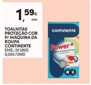 Oferta de Continente - Toalhitas Proteção Cor P/Maquina Da Roupa por 1,59€ em Continente