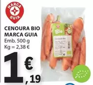 Oferta de Marca Guia - Cenoura Bio Marca por 1,19€ em E.Leclerc