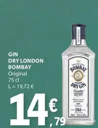 Oferta de Bombay - Gin Dry London por 14,79€ em E.Leclerc