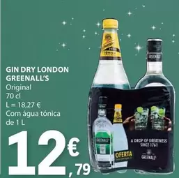 Oferta de A+ - Gin London Greenall's por 12,79€ em E.Leclerc