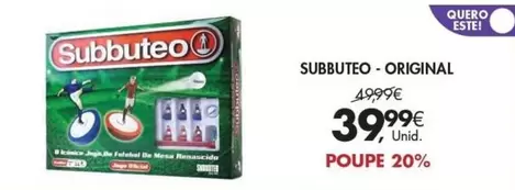 Oferta de Subbuteo por 39,99€ em Pingo Doce