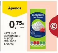 Oferta de Continente - Nata Uht por 0,75€ em Continente Bom dia