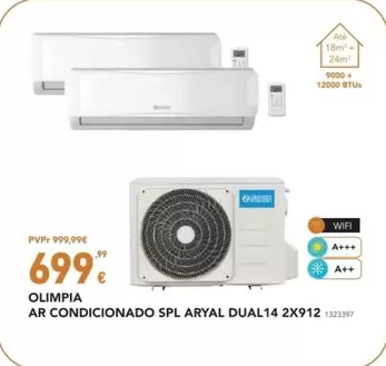 Oferta de Ar Condicionado Spl Dual14 2x912 por 699,99€ em Radio Popular