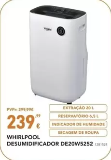 Oferta de Whirlpool - Desumidificador De20w5252 por 239,99€ em Radio Popular