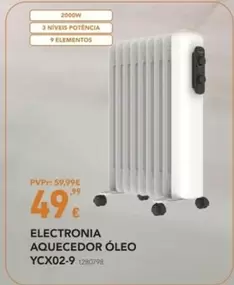 Oferta de Electronia - Electronica Aquecedor Oleo por 49,99€ em Radio Popular