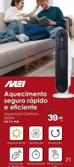 Oferta de Aquecimento Seguro Rúpido E Eficiente por 39,99€ em Radio Popular