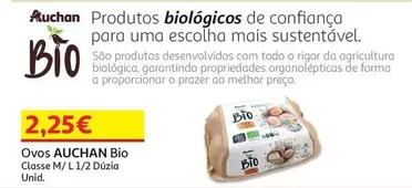 Oferta de Auchan - Ovos Bio por 2,25€ em Auchan