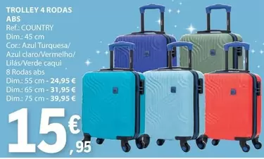 Oferta de Dim - Trolley 4 Rodas Abs por 15,95€ em E.Leclerc