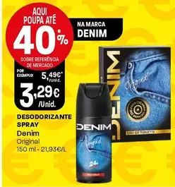 Oferta de Denim - Desodorizante Spray por 3,29€ em Intermarché