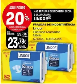 Oferta de Lindor - Fraldas De Incontinencia por 23,79€ em Intermarché