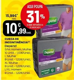 Oferta de Depend - Cueca De Incontinencia por 10,99€ em Intermarché