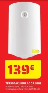 Oferta de Termoacumulador por 139€ em Bricomarché