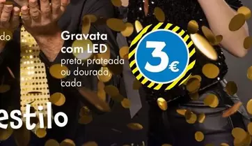 Oferta de Gravata Com Led por 3€ em Tedi