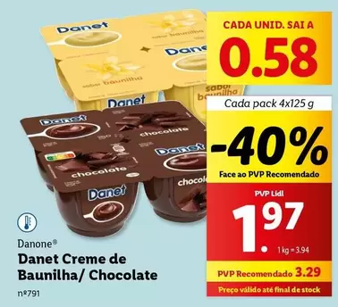 Oferta de Danone - Danet Creme De Baunilha/ Chocolate por 3,29€ em Lidl