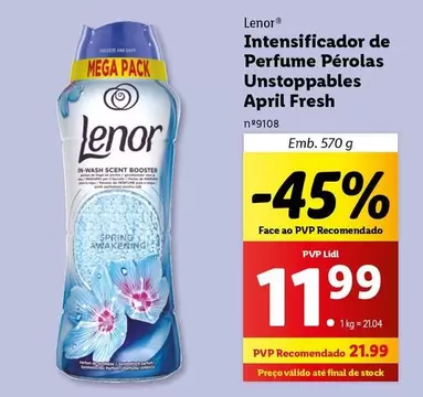 Oferta de Lenor - Intensificador de Perfume Perolas Unstoppables por 11,99€ em Lidl