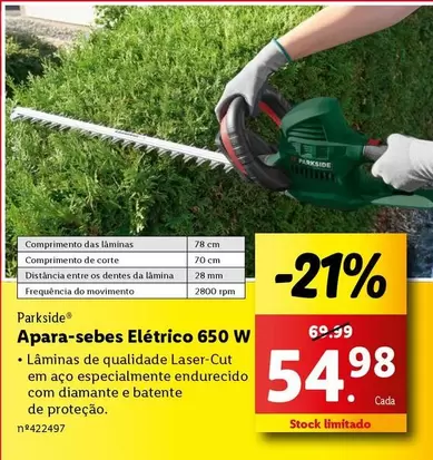 Oferta de Parkside - Apare-Sebes Elétrico 650 W por 54,98€ em Lidl