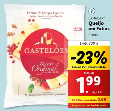 Oferta de Castelões - Queijo Em Fatias por 1,99€ em Lidl