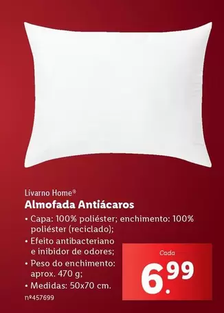 Oferta de Almofada Antiacaros por 6,99€ em Lidl