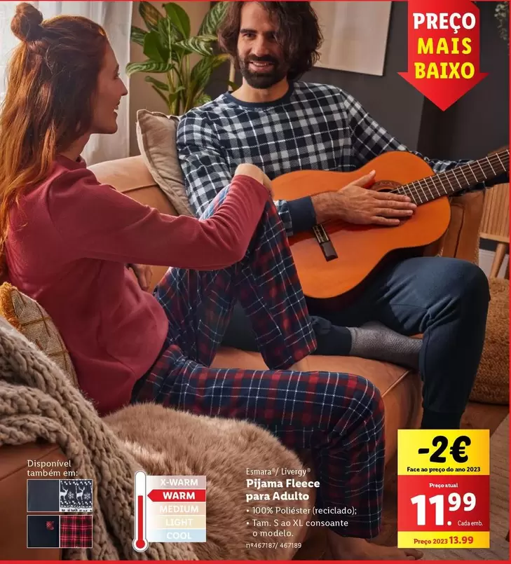 Oferta de Esmara - Pijama Fleece Para Adulto por 11,99€ em Lidl